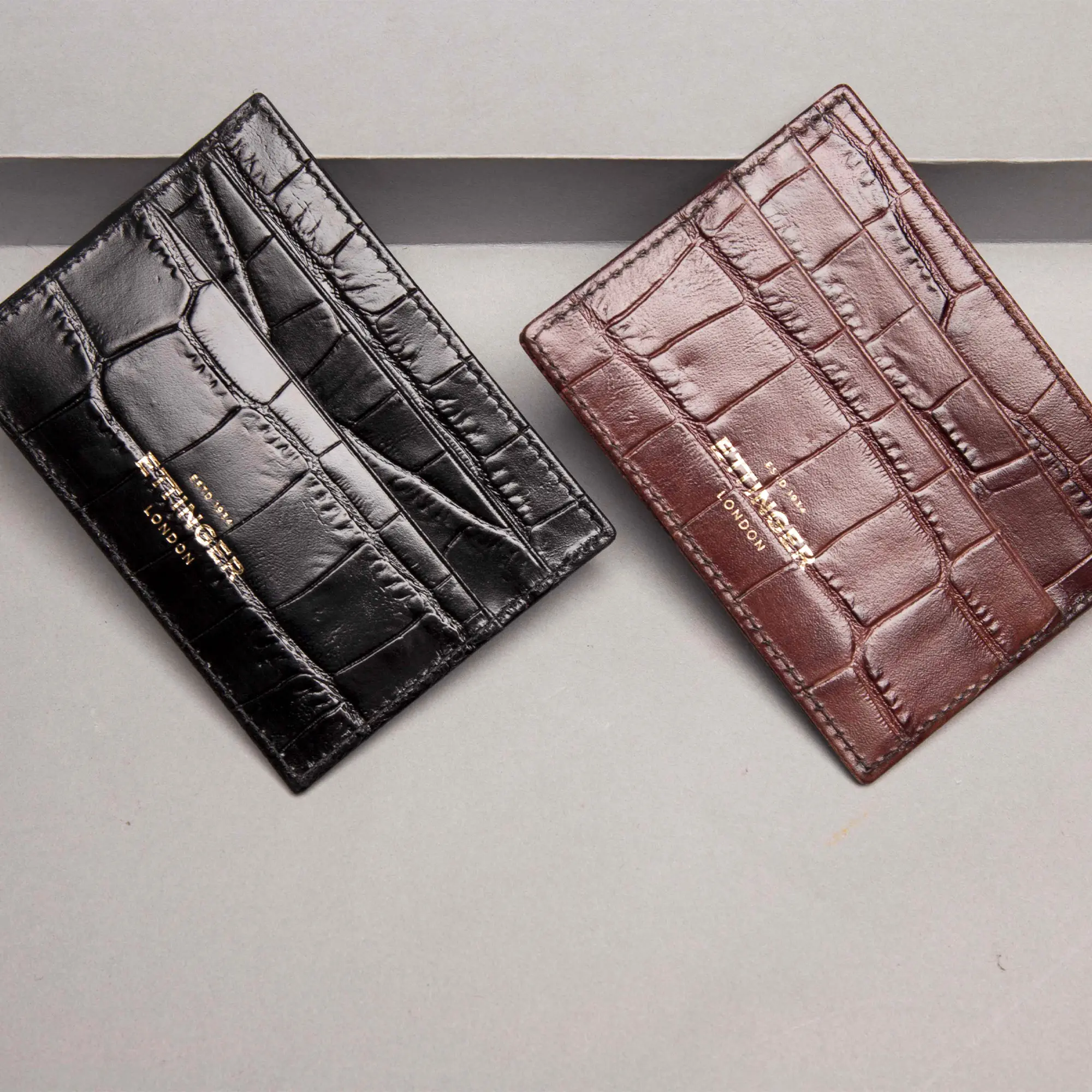 Croco Flat Credit Card Case - Image 3
